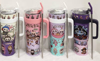 LABUBUU Cartoon Tumblers with Straw – 1200ml Cute & Cool(Random Design)