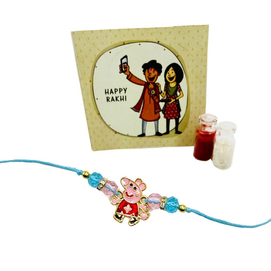 Peppa Pig Rakhi with Card – Cute Kids Rakhi Combo