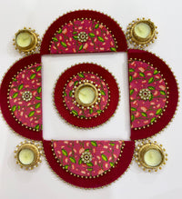 Luxury Lotus Motif Tealight Rangoli Set