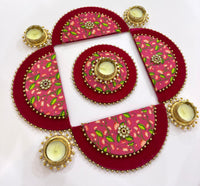 Luxury Lotus Motif Tealight Rangoli Set