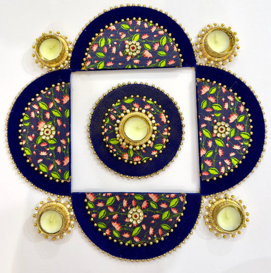 Luxury Lotus Motif Tealight Rangoli Set