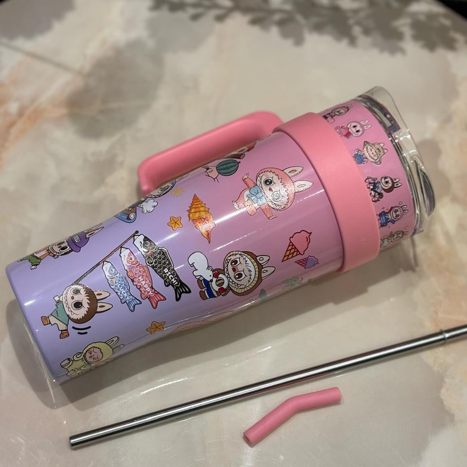 Labubuu Stainless Steel Tumbler with Free Labubuu Doll – 1200ml | Blind Box Edition