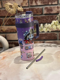 LABUBUU Cartoon Tumblers with Straw – 1200ml Cute & Cool(Random Design)