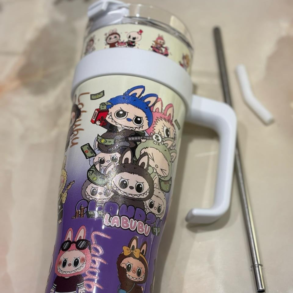 Labubuu Stainless Steel Tumbler with Free Labubuu Doll – 1200ml | Blind Box Edition