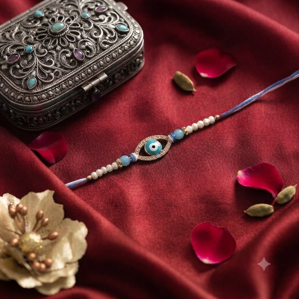 Rakhi for Brother | Premium Crystal & Pearl Rakhi
