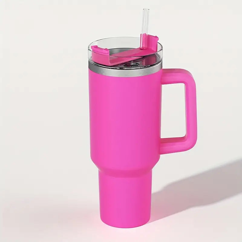 Stainless Steel Tumbler with Straw – Matte Finish & Insulated 1.2L