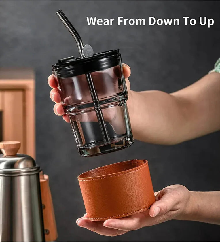 Personalized Leather glass tumbler