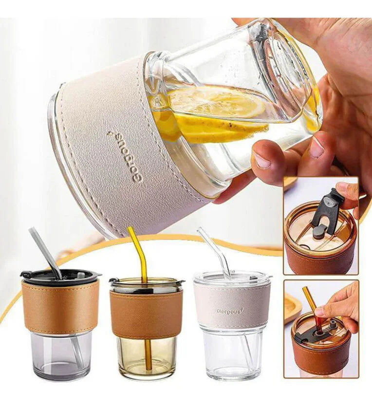 Personalized Leather glass tumbler