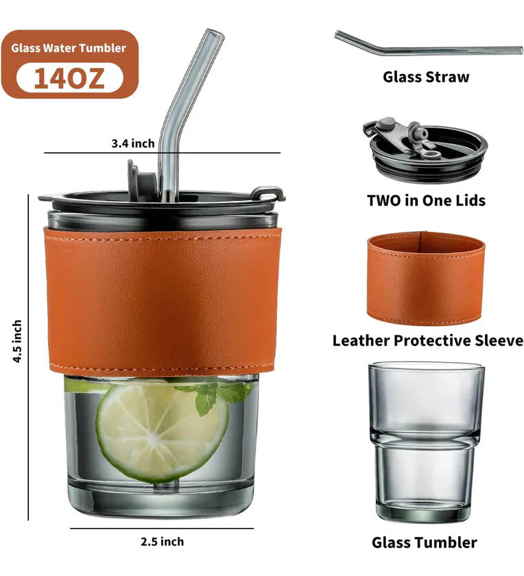 Personalized Leather glass tumbler