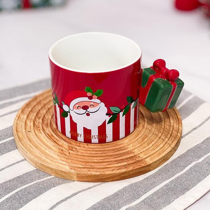 Christmas Themed Mug With Gift Box Handle - Assorted - Single Piece