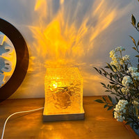 Dynamic Rotating Water Ripple Night Light, Color Changing Crystal Lamp with Remote