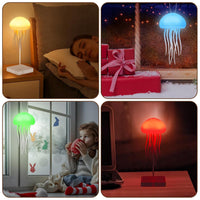 Jellyfish Lamp, Voice Control Jellyfish Lamp with Dancing Legs, RGB Gradient Jellyfish Bedside Lamp, Rechargeable Jellyfish Table Lamp with Touch Sensor, Christmas Gifts (Hanging + Base)