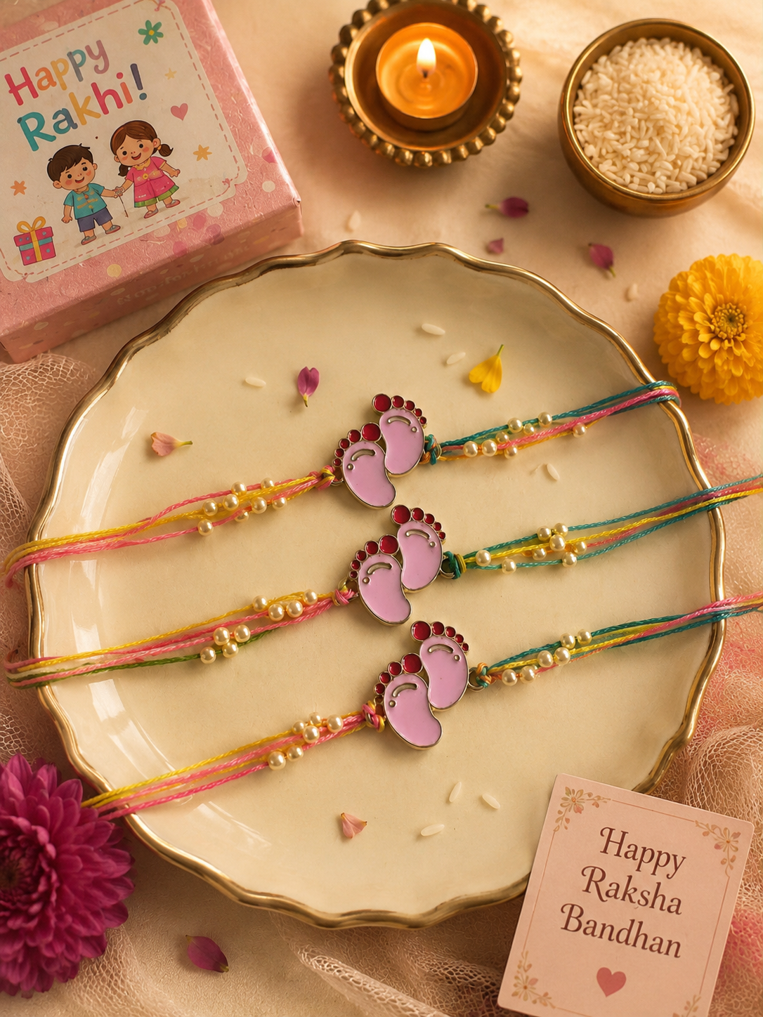 Tiny Feet Pearl Rakhi – A Symbol of Love & Forever Bonds