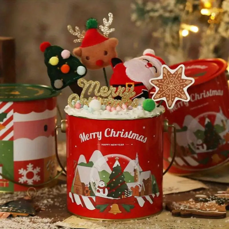 Santa Claus Christmas Candy Round Box