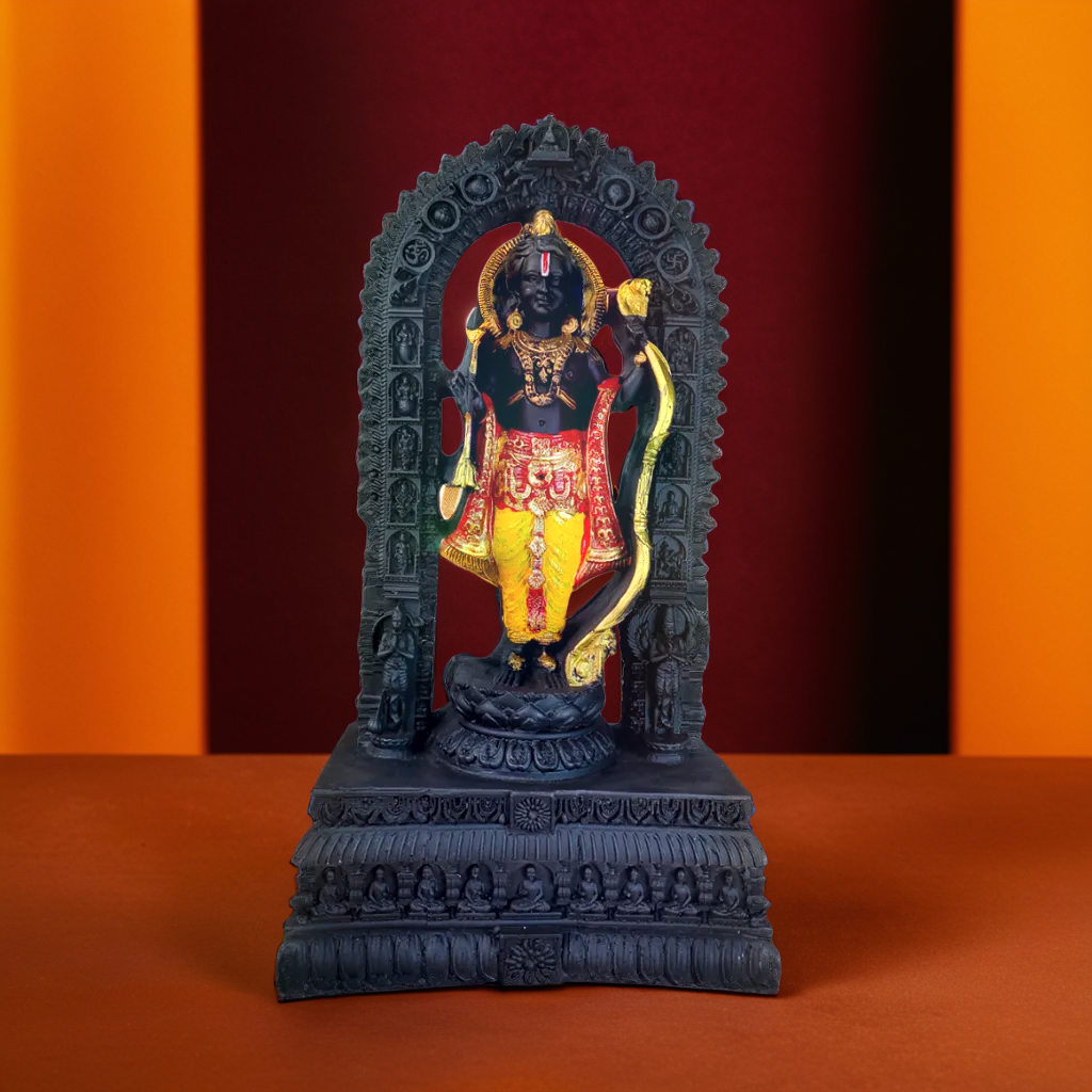 Hindu God Ram Ji murti Colored Dress ayodhya Resin Handmade sculpture