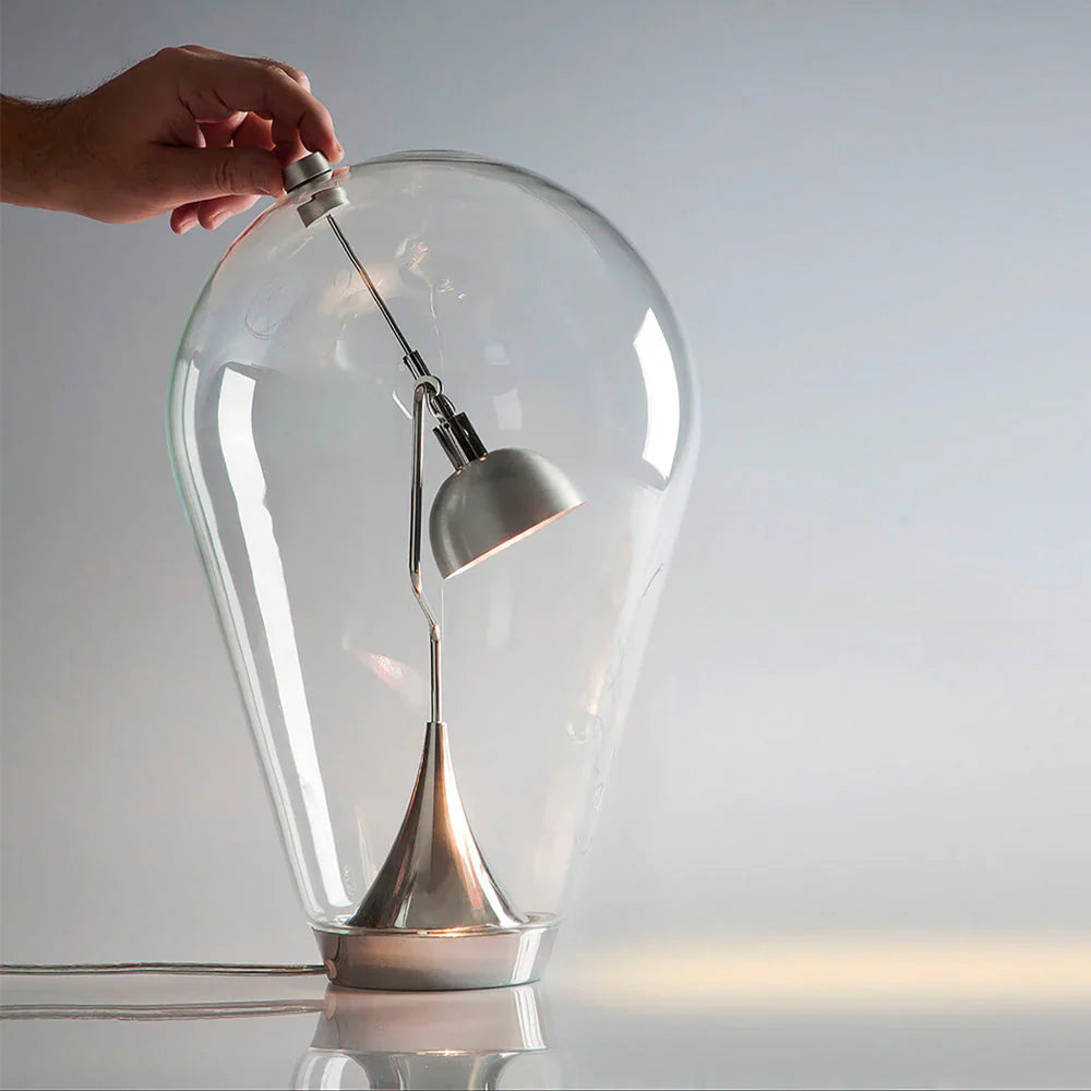 Industrial Magnet Control Glass Table Lamp