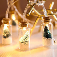 Christmas Tree Light Glass Bottle Pedant for Christmas New Year DIY Table Indoor Outdoor Decoration