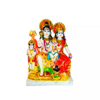 Marble Polish Shiva Parvati Ganesha Statue Sculpture Handicraft