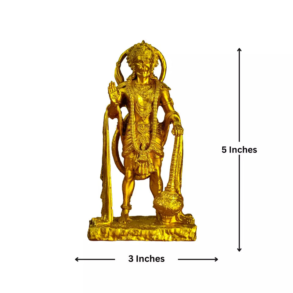 Indian Handicraft Golden Colour Shri Hanuman Idol