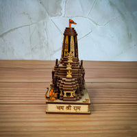 Shri Ram Mandir Ayodhya 3D Model Wooden Hand Carved Temple Decorative Showpiece