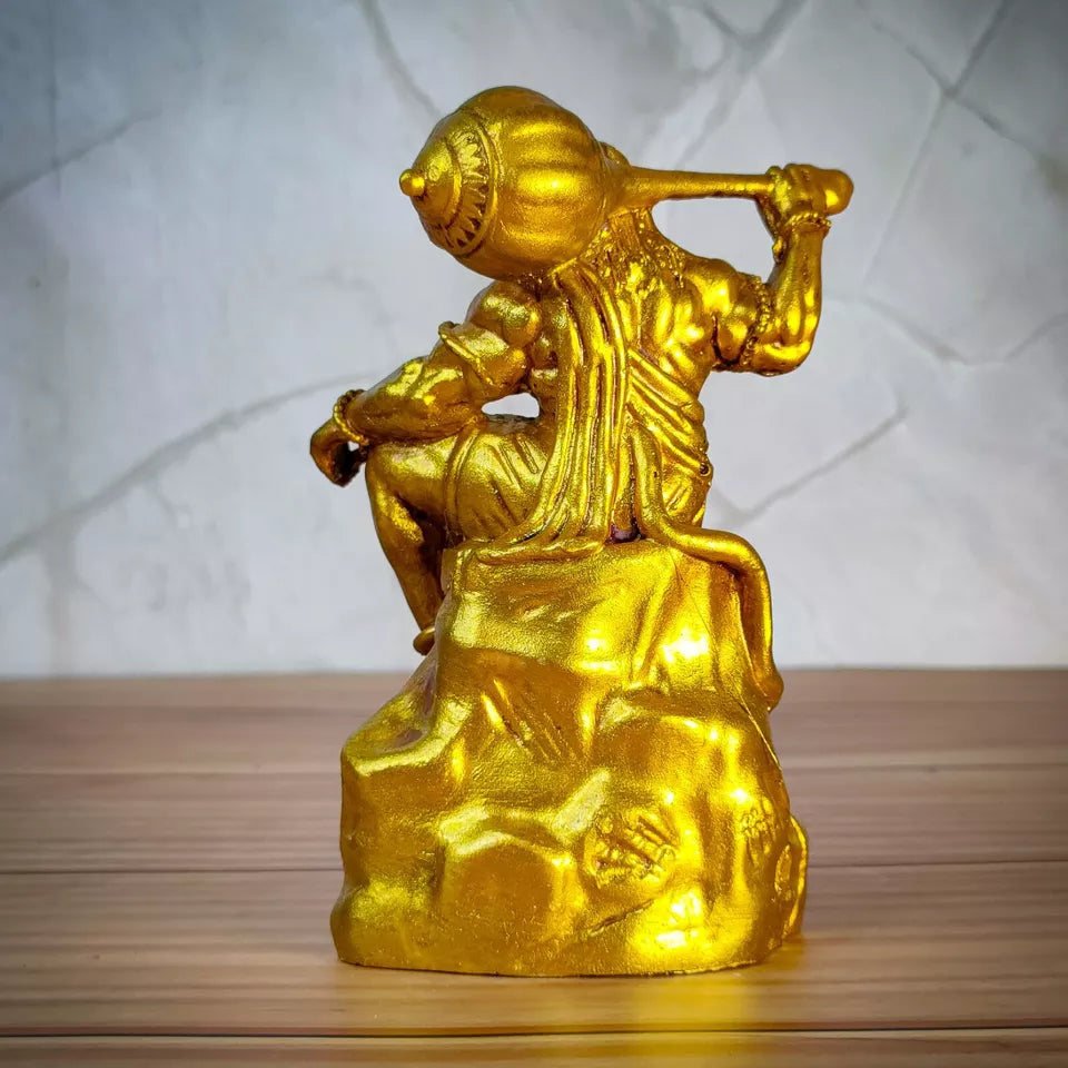 Premium Bahubali Hanuman Idol Sitting on Mountain, Home Decor Hanuman Murti