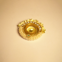Elegant Pearl & Stone Decorative Diya Set of 2 – Festive Home Décor